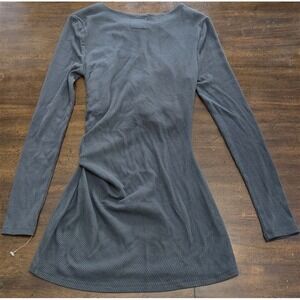 NWT Chaser S Recycled Love Rib Long Sleeve Tee Crossover Charcoal Top 125507